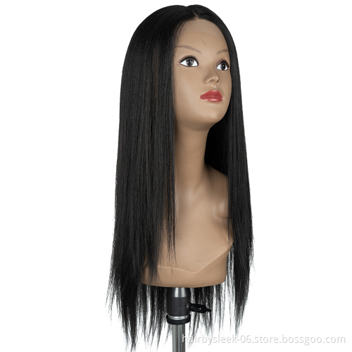 Long straight hair Middle Part HD Transparent Lace High Temperature Synthetic Lace Front Wig Heat Resistance synthetic hair wigs